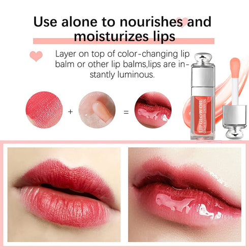 Moisturizing Lip Oil,No-Sticky Gloss Balm Care,Fruit Flavoured Oil for Dry Lip's Hydrating and Nourishing (007#Raspberry) 0.2 OZ...