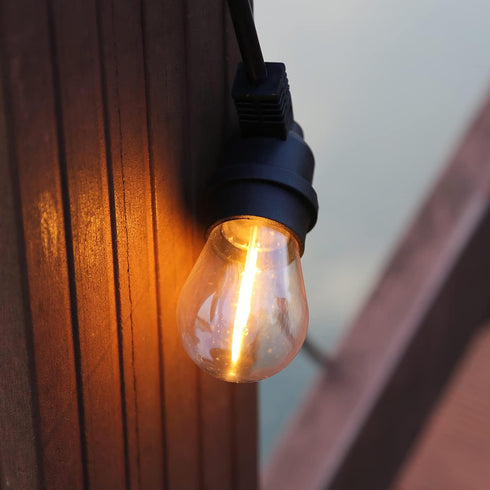 Shatterproof & Waterproof S14 String Light Bulbs-Equivalent to 10 W, S14 led Bulb fits for Commercial Outdoor Patio Garden Vintage Lights, E26 Bas...