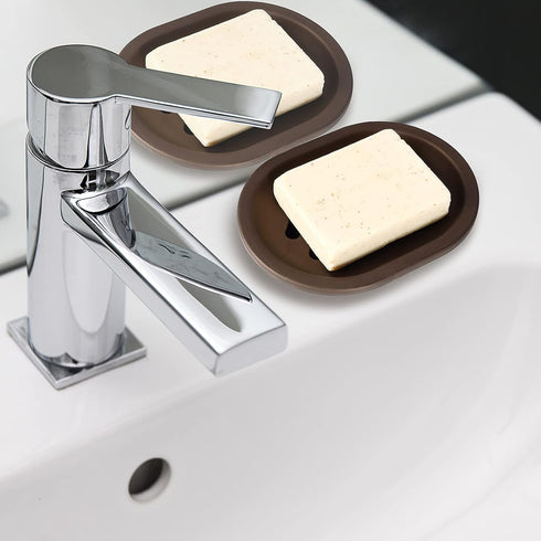 Topsky 2 Pcs Soap Dish for Shower, Double Layer Draining Soap Box with Drip Tray, Plastic - Bronze...