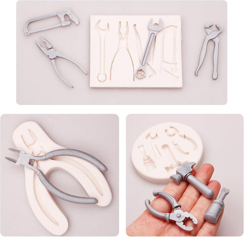 Tools Silicone Mold for Crafts, Hammer Wrench Pliers Design, DIY Resin Fondant Molds...