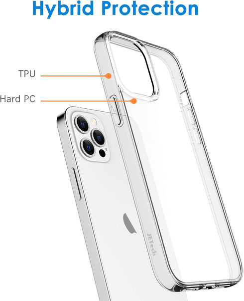 JETech Case for iPhone 12 Pro Max 6.7-Inch, Non-Yellowing Shockproof Phone Bumper Cover, Anti-Scratch Clear Back (Clear)...