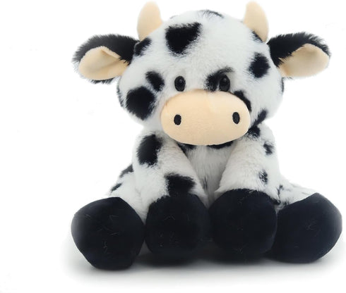 Injoy Group 9”Milk Cow Soft Stuffed Plushie Toys,Cute Cattle Toys Lifelike Stuffed Animal for Children Kids, White and Black...
