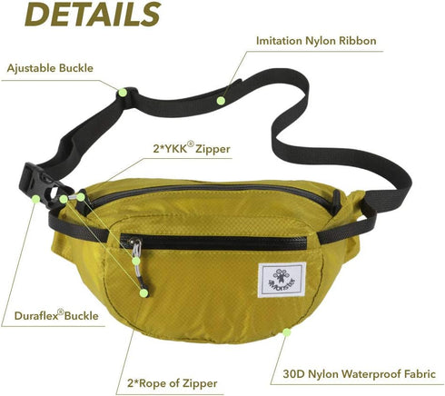 4Monster Hiking Waist Packs Portable,Water Resistant Fanny Bag with Adjustable Strap,Lightweight Crossbody Chest Bag Slim Bag...