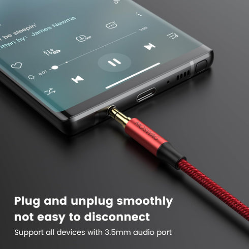 MOSWAG 3.28FT/1Meter 3.5mm Extension Cable Audio Male to Female Stereo Extension Adapter Nylon Braided Cord Compatible for Home/Car Stereos Smartp...