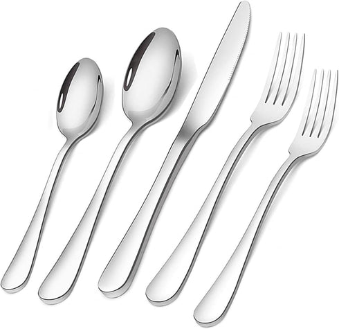 Silverware Set, Briout Flatware Set Service for 4 Stainless Steel Cutlery Set 20 Piece Include Upgraded Knife Spoon Fork Mirror Polished, Dishwash...