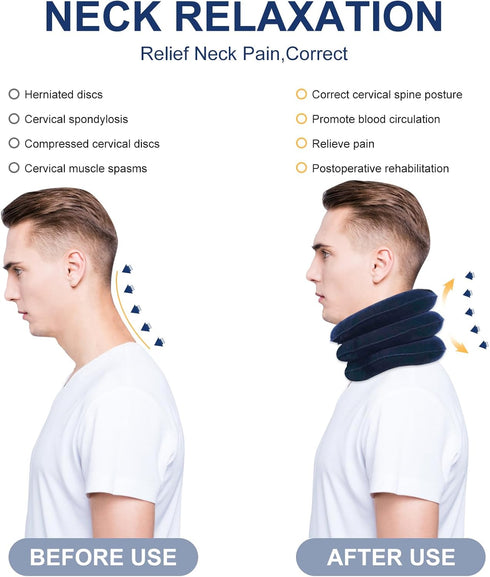 Hotodeal Cervical Neck Traction Device, Neck Stretcher for Instant Neck Pain Relief,Inflatable & Adjustable Neck Support Brace Neck Traction Pillo...