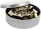 Efficient Office Organization with 12-Piece Silver Tone Binder Clips Set: 1-Inch Metal Clips in a Stylish Magnetic Round Tin Box with See-Thru Cov...