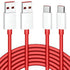 Jelanry OnePlus SUPERVOOC/Warp Charging Cable 65W 80W, 2Pcs 3.3FT USB Type C Cable Dash Charging Cable Rapid Data Syncing Fast Charger Cable for O...