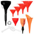 8Pcs Universal Plastic Funnel Set Contains Flexible Hose Oil Funnel with Wide Mouth Oil Funnel for Cars Motorcycles Engine Gas Oils Water Diesel F...
