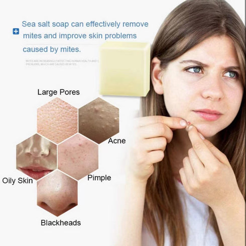 Soap with Sea Salt Natural Goat's Milk for Face Dry and Natural Oily Skin, All Skin Types, Face Wash Body Wash Skincare Gift (B)...