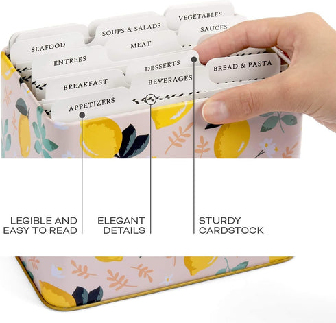 Jot & Mark Recipe Card Dividers | 24 Tabs per Set, Works with 4x6 Inch Cards, Helps Organize Recipe Box (Classic)...