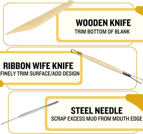 ARTIST'S BEST 8 Piece | Wheel Throwing Pottery Tool Kit | Ceramic Clay Tools Set | Clay Wax Pottery Tool Kit |Ceramics Wax Carving Sculpting Model...