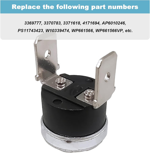 661566 Dishwasher High Limit Thermostat for Whirlpool Kenmore Maytag Dishwasher Replaces WP661566, AP6010246, W10339474, 3369777, 3370783, 3371618, 4171694, PS11743423, WP661566VP