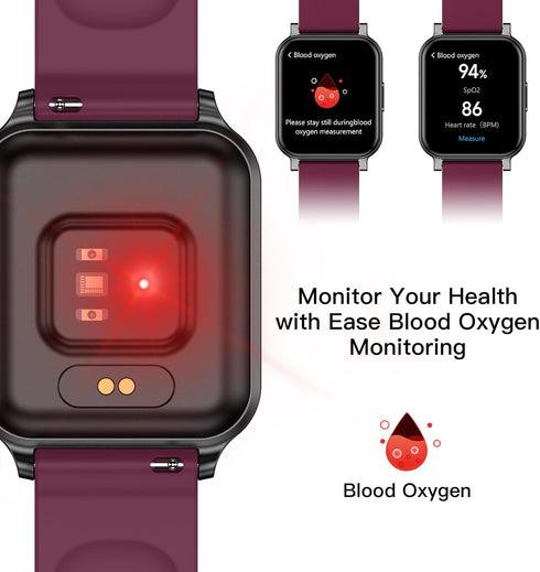 EURANS Smart Watch 41mm, Full Touchscreen Smartwatch, Fitness Tracker with Heart Rate Monitor & SpO2, IP68 Waterproof Pedometer Watch for Women Me...