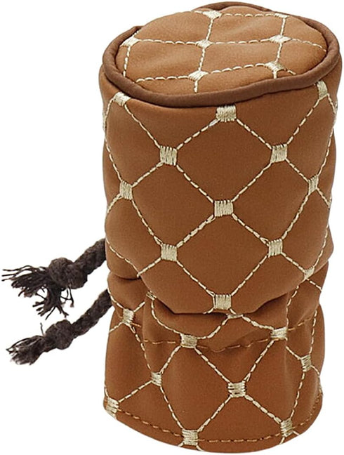 2.5-Inch Cylindrical Shape Skin Feeling Leather Fabric Gear Shift Knob Cover Automobile Shift Knob v Type Protective Sleeve (Brown)...