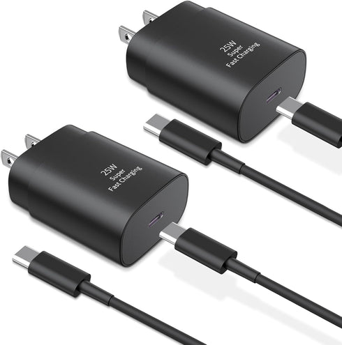 Type C Charger Fast Charging,2Pack 25W Super Fast USB C Charger Block with 6Ft USB C Cable Compatible with Samsung Galaxy S24 Ultra/S23/S22/S21/S2...