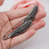 2 Pc Antique Silver Large Feather Durable Strong Metal Kilt Scarf Brooch Safety Pin...