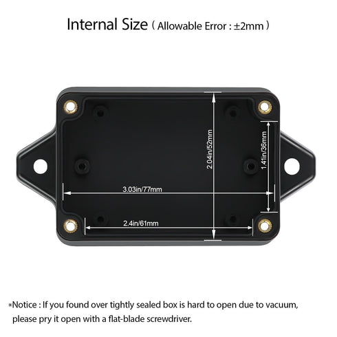 Junction Box Waterproof Dustproof IP65 ABS Plastic Universal Electric Project Enclosure Black with Fixed Ear 3.26"x 2.28"x 1.29"(83 x 58 x 33 mm)(...