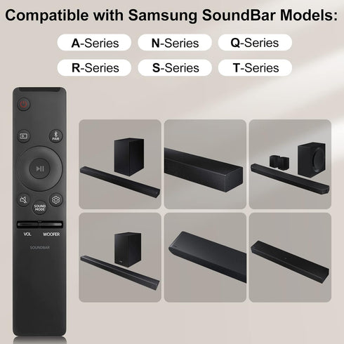 Soundbar Remote for Samsung Sound Bar Home Theater Audio Surround Sound Speaker System (AH59-02767A)...