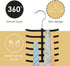 Home Basics 3-Pack Non-Slip Velvet Tie Hanger Organizer Rack 360° Rotatable Hook | Holds 12 Ties Each | Versatile for Belts and Scarves | Slim Des...