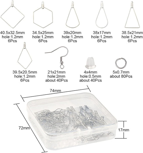 36PCS Beading Earring Hoop Stainless Steel Earring Hoop Bulk Fish Hooks Earrings DIY Earrings Supplies Kit for Jewelry Making…...