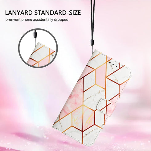 OnePlus 10 Pro 5G Case, Leather Wallet Case Flip Folio Cover with Card Holder Kickstand for Girls Women, Marble Fashionable Designs, Protective Ph...