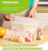 FORID Reusable Storage Bags, 12 Pack Extra Thick Freezer bags (2 Reusable Gallon Bags, 5 Reusable Sandwich Bags, 5 Reusable Snack Bags) FDA Grade ...