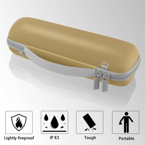 for Beats Pill Wireless Bluetooth Speaker Hard Protective Case with Shoulder Strap, Portable Travel Case Replacement (Champagne Gold Case) - co2CR...