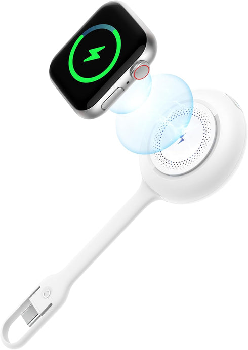 Portable Apple Watch Charger, 1200mAh Magnetic Keychain Wireless Power Bank Watch Charger for iWatch, Portable Magnetic Smart Watch Charger for Ap...
