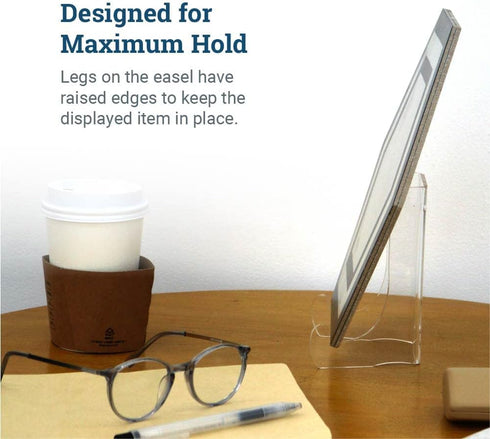 Clear Acrylic Easel - 6” Acrylic Display Stand for Picture Frames, Plaques, Ceramic Tiles, Plates, etc....