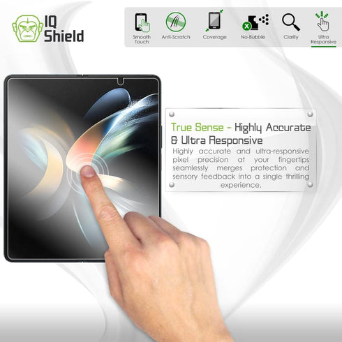 IQShield Screen Protector Compatible with Samsung Galaxy Z Fold 4 (2-Pack) Anti-Bubble Clear TPU Film...