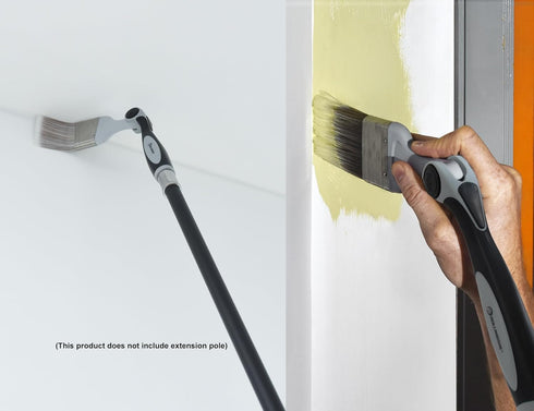 ROLLINGDOG 2.5Inch Paint Edger Brush - Extension Pole Angled Paint Brush for High Walls Ceiling,Stairwell Wall,Triming and Cutting in Painting...
