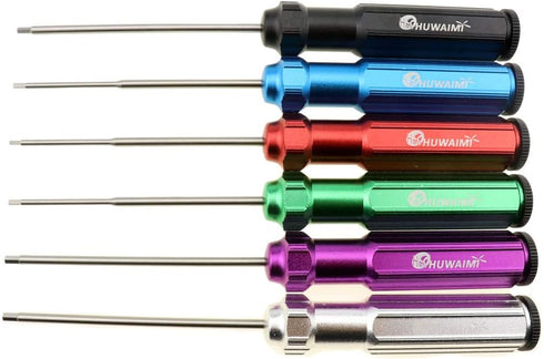 HUWAIMI 6 Color Hex Wrencher Hex screwdriver for RC CAR,HELICOPTER,Remote Control Car/airplane,0.05IN-1/16IN-3/32IN-5/64IN-1.5MM-2.5MM-3.0MM(New U...