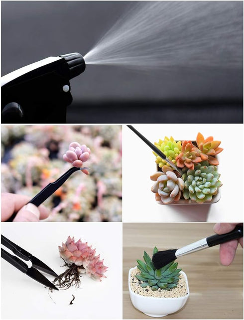 Succulent Plants Tools,Mini Garden Hand Transplanting Succulent Tools Miniature Planting,Set for Indoor Miniature Fairy Garden Plant Care (15pcs T...