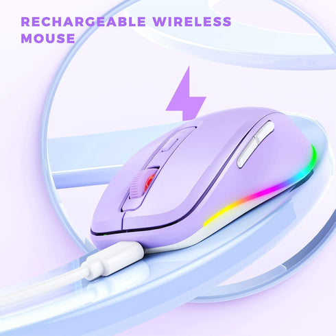 Wireless Mouse Jiggler - LED Wireless Mice with Build-in Mouse Mover, Rechargeable Moving Mouse for Laptop with Undetectable Random Movement Keeps...