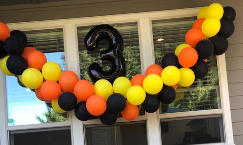 Yellow Black Orange Balloons,100 Pack 12 inch Latex Balloons,Birthday Wedding Baby Shower Party Decoration...