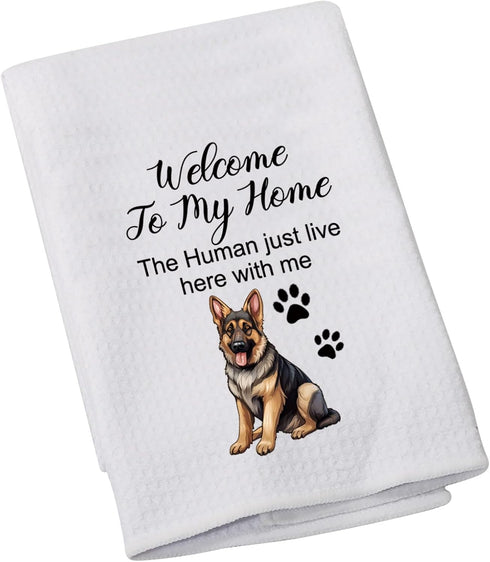 German Shepherd Lovers New Home Gift Welcome to My Home Kitchen Towel German Shepherd Owner Gift (German Shepherd-W)...