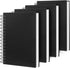 4 Pack Spiral Notebook,A5 Lined Black Journal Notebook 5.62 x 8.4 inches-100 Sheets/200 Pages,100GSM Thick Paper,Hardcover Journals for Writing Wo...