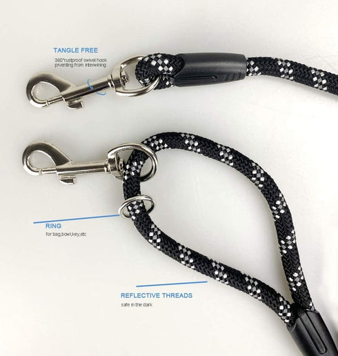 Long Rope Dog Leash for Dog Training 12FT 20FT 30FT 50FT, Reflective Threads Dog Cat Leashes Tie-Out Check Cord Recall Training Agility Lead for L...