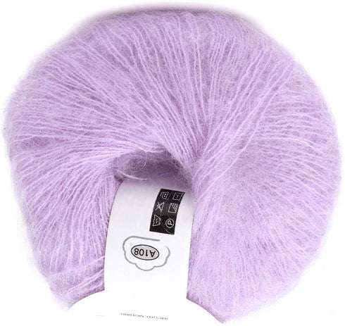 Yarn Thread Popular Multi Color Soft Mohair Fiber Long Angora Wool Hand Knitting Yarn Roving for Weave Scarves (violet)...