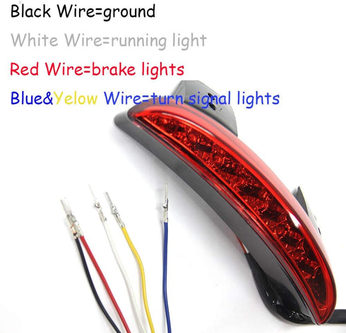 Motorcycle Chopped Rear Fender Edge LED Brake License Plate Tail Light Stop Running Light Turn Signal Lamp for Harley Sportster XL883N 1200N XL120...