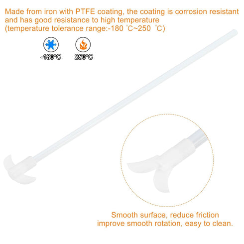 MECCANIXITY PTFE Electric Stirring Rod 300x40mm Length Overhead Stirrer Mixer Shaft with Foldable Paddle for Lab...