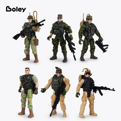 Boley 6-Pack Soldier Toy Set - Elite Force Army Men Figurines and Accessories – Pretend Play Soldier Toys for Kids - Ages 3 and Up!...