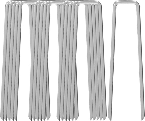 16 Pack 6" Garden Stakes Pins,Heavy Duty Garden Landscape Staples Stakes Pins Galvanized Landscape Staples for Anchoring Weed Barrier Fabric...