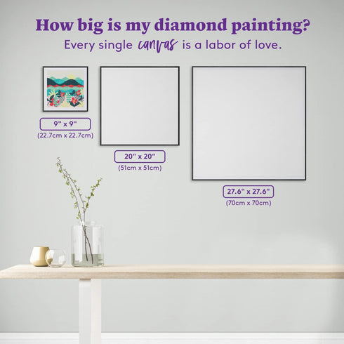 DIAMOND ART CLUB Tropical Landscape Canvas Diamond Painting Kit, 9" x 9" (22.7 x 22.7 cm)...