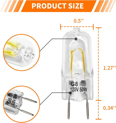 Belleone Light Bulb Fit for GE Microwave Oven - 120V 50W Halogen Light Bulb Lamp Compatible with GE Over The Range Microwave Hood, Kitchen Over St...