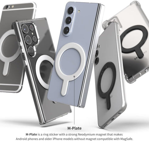 Sinjimoru for MagSafe Phone Grip, Soft Silicone Magnetic Finger Grip for iPhone 15/14/13/12, Comfortable One-Touch Holding, M-Tap Tok Black...