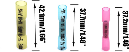 210pcs Heat Shrinkable Terminal Common Intermediate Crimping Terminal Crimp Wire Connector Waterproof Insulated Joint Terminal Assembly...