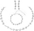3 Pcs Wedding Jewelry Sets for Brides Rhinestone Wedding Necklace Bracelet Dangle Earrings Bling Silver Crystal Jewelry for Women Rhinestone Prom ...