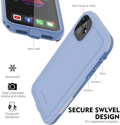 for iPhone 11 Waterproof Case 6.1 Screen Protector Underwater Shockproof Full-Body Dustproof Rugged Case for Aplle iPhone 11 (Clove Purple)...